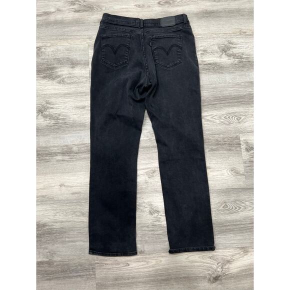 Levi's Women's‎ Straight Stretch Mid Rise Easy Fit Straight Leg Jeans Black - Picture 2 of 11